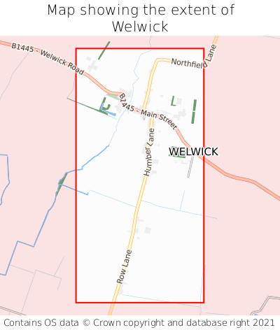 Map showing extent of Welwick as bounding box