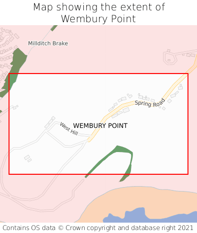 Map showing extent of Wembury Point as bounding box