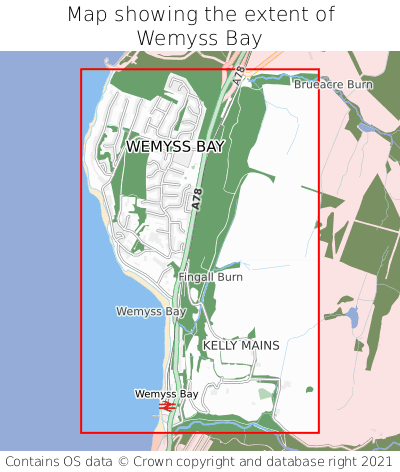 Map showing extent of Wemyss Bay as bounding box