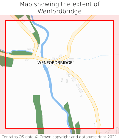 Map showing extent of Wenfordbridge as bounding box