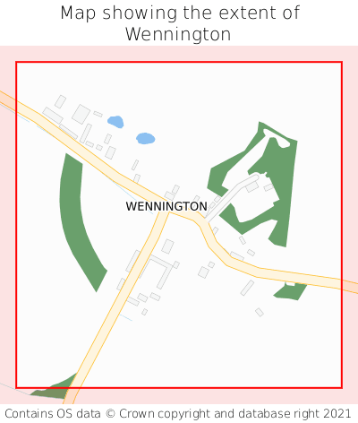 Map showing extent of Wennington as bounding box