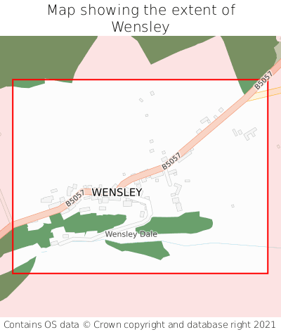 Map showing extent of Wensley as bounding box