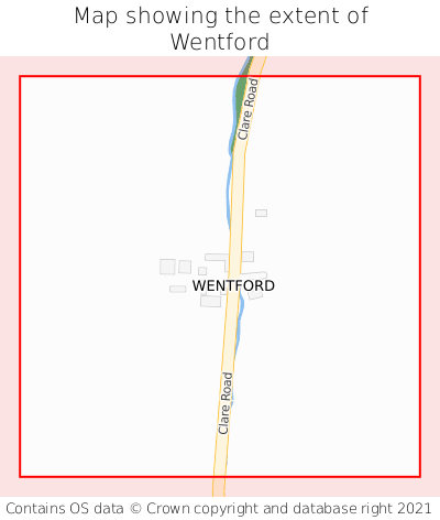 Map showing extent of Wentford as bounding box