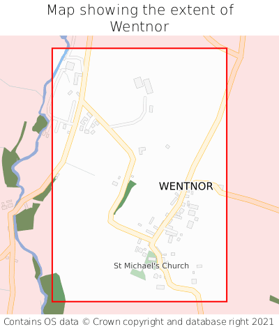 Map showing extent of Wentnor as bounding box
