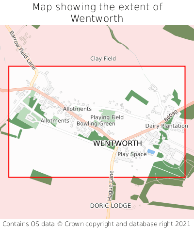 Map showing extent of Wentworth as bounding box