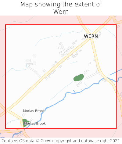 Map showing extent of Wern as bounding box