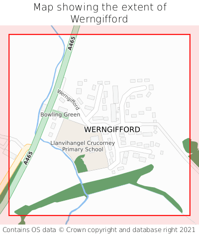 Map showing extent of Werngifford as bounding box