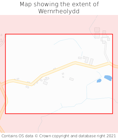Map showing extent of Wernrheolydd as bounding box