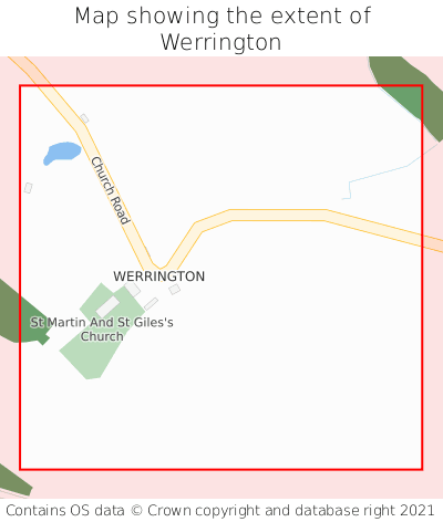 Map showing extent of Werrington as bounding box