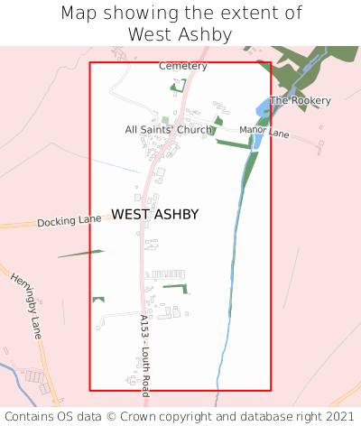 Map showing extent of West Ashby as bounding box