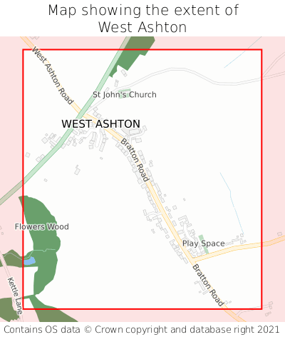 Map showing extent of West Ashton as bounding box