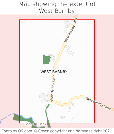 Map showing extent of West Barnby as bounding box