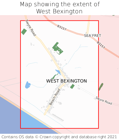 Map showing extent of West Bexington as bounding box