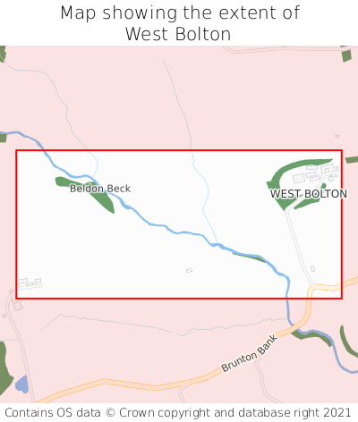 Map showing extent of West Bolton as bounding box