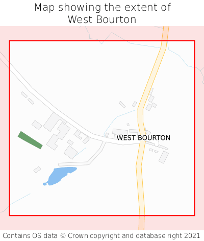 Map showing extent of West Bourton as bounding box