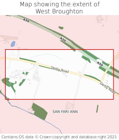 Map showing extent of West Broughton as bounding box