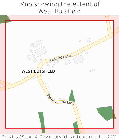 Map showing extent of West Butsfield as bounding box