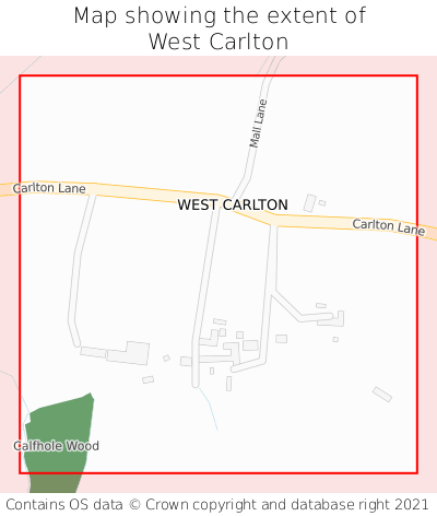 Map showing extent of West Carlton as bounding box