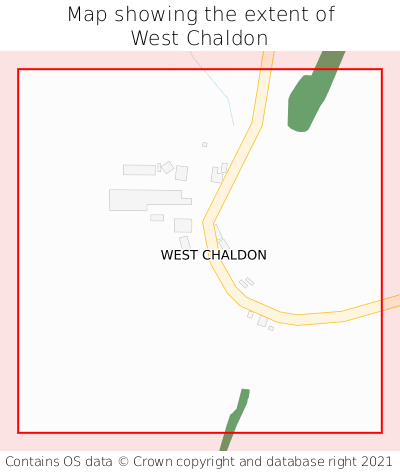 Map showing extent of West Chaldon as bounding box