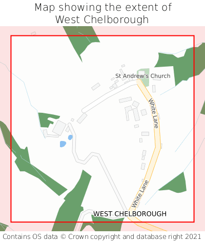 Map showing extent of West Chelborough as bounding box