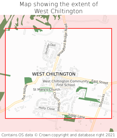 Map showing extent of West Chiltington as bounding box