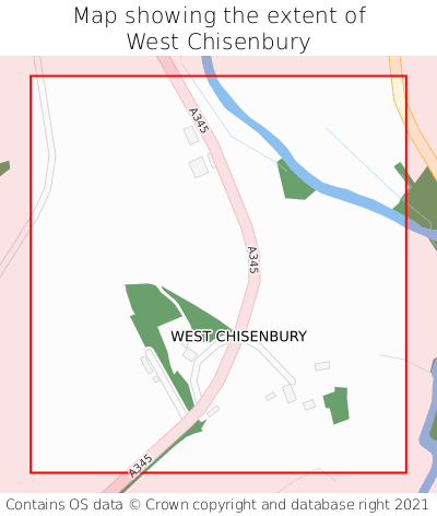 Map showing extent of West Chisenbury as bounding box