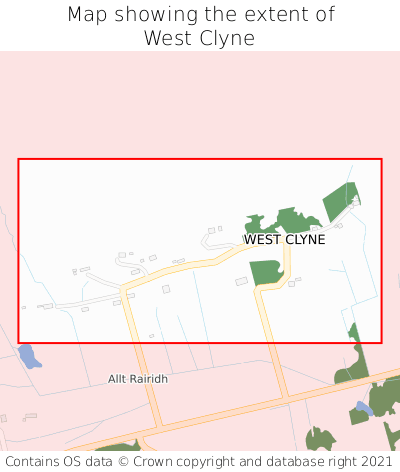 Map showing extent of West Clyne as bounding box