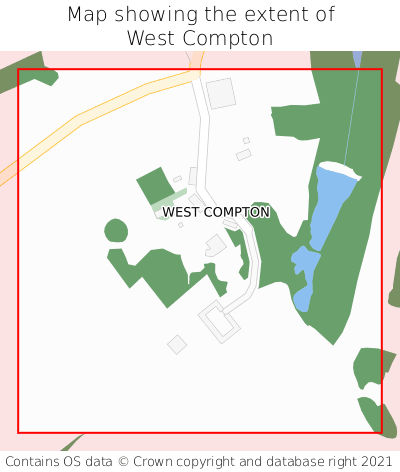 Map showing extent of West Compton as bounding box