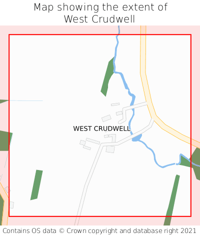 Map showing extent of West Crudwell as bounding box