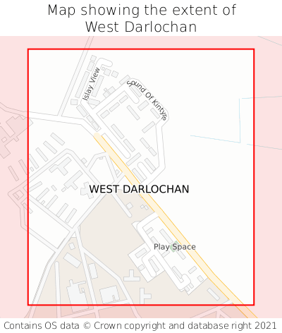 Map showing extent of West Darlochan as bounding box