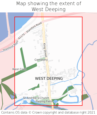 Map showing extent of West Deeping as bounding box