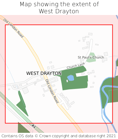 Map showing extent of West Drayton as bounding box