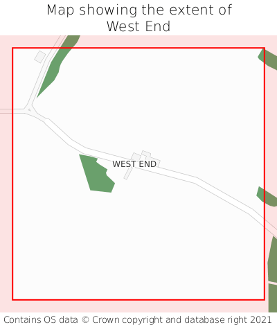 Map showing extent of West End as bounding box