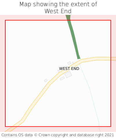 Map showing extent of West End as bounding box