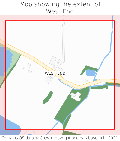 Map showing extent of West End as bounding box