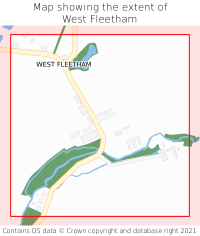 Map showing extent of West Fleetham as bounding box