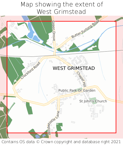 Map showing extent of West Grimstead as bounding box