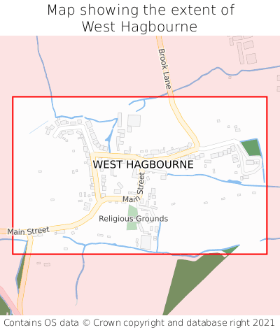 Map showing extent of West Hagbourne as bounding box