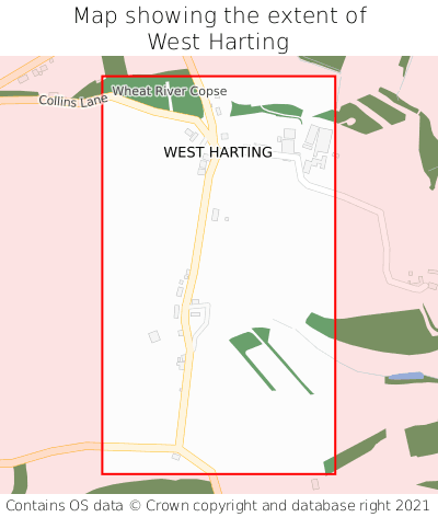Map showing extent of West Harting as bounding box