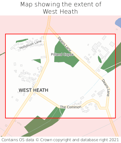 Map showing extent of West Heath as bounding box