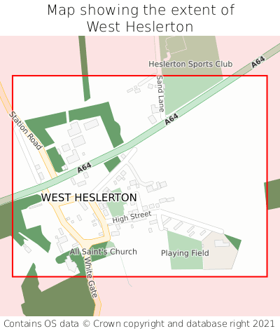 Map showing extent of West Heslerton as bounding box