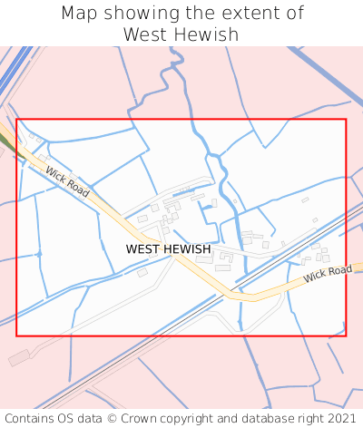 Map showing extent of West Hewish as bounding box