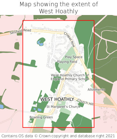 Map showing extent of West Hoathly as bounding box