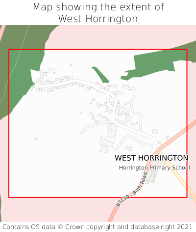 Map showing extent of West Horrington as bounding box
