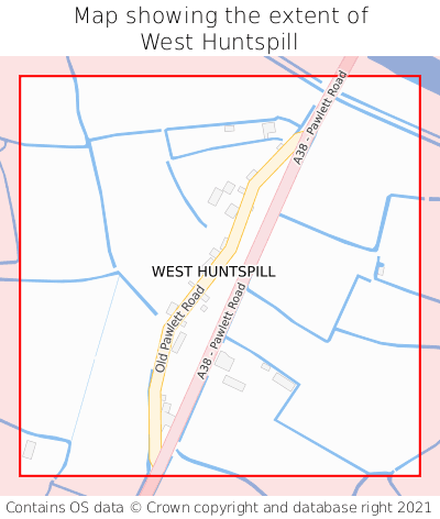 Map showing extent of West Huntspill as bounding box