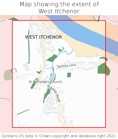 Map showing extent of West Itchenor as bounding box