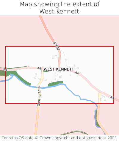 Map showing extent of West Kennett as bounding box