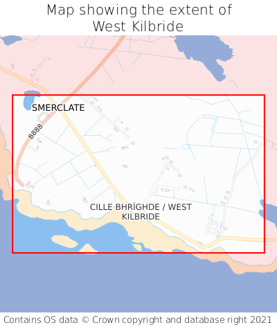 Map showing extent of West Kilbride as bounding box