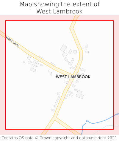 Map showing extent of West Lambrook as bounding box