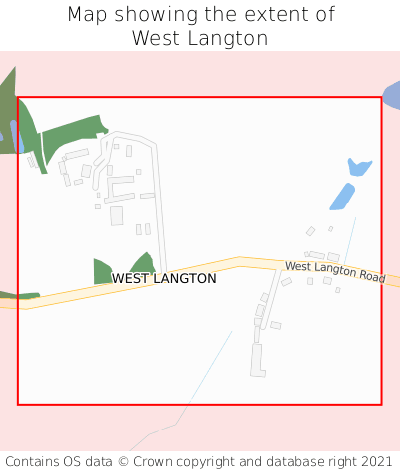 Map showing extent of West Langton as bounding box